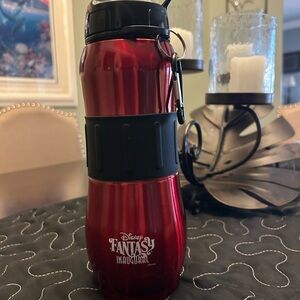 Disney Fantasy Inaugural Red and Black Stainless Steel Water Bottle